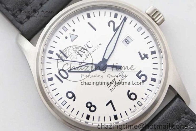 MIROTIME 0503 UrbanStyle Mark XVIII IW327012 SS M+F 1:1 Best Edition White Dial on Black Leather Strap A 7054